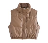 Doudoune Femme Sans Manches Gilet matelassée pour Dame mi-Saison Fermeture Glissière Chaud Gilets Décontractés Manteau Court Veste Manche Ultra Exterieur Reporter Travail
