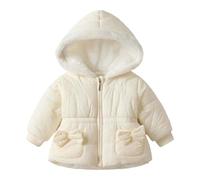 Doudoune Fille 12 Ans,Doudoune légère pour Filles - Manteau d'hiver Tendance et épais avec Capuche et Fermeture éclair idéal pour Un Usage Quotidien et décontracté (Beige, 6-9 Months)