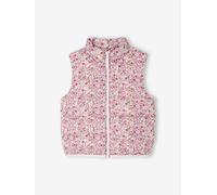 Doudoune fille sans manches motifs fleurs rose imprimé 3A