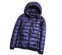 Doudoune fine en duvet de canard blanc ultra légère pour femme, bleu marine, Large