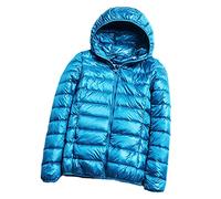 Doudoune fine en duvet de canard blanc ultra légère pour femme, bleu, X-Large