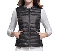 Doudoune Fine Femme, Veste Chaude Femme Hiver Grande Taille sans Manches Veste Chaud en Coton Couleur Unie Automne Hiver Coat Zippée Manteaux Manteau Chic Et Elegant Thermique avec Poches