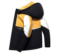 Doudoune Fine Homme Blouson Matelassé Veste Hiver Chaud, Vestes À Capuche Matelassé en Coton Outdoor Manteau Doudoune Homme Thermiques Résistante À l'eau Coupe-Vent Décontractés Confortables