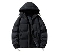 Doudoune Fine Homme Veste Mi Saison Blouson Hiver Chaud, Blousons Décontractés Confortables Homme Puffer À Capuche Matelassé en Coton Extérieur Parka Thermiques Résistante À l'eau Coupe-Vent