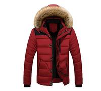 Doudoune Fourrure Homme - Veste Manteau Hommes Poche épaisse Veste extérieure à Capuche Chaud Hiver avec Fermeture éclair Hommes Manteaux et Vestes Gilet Homme Court