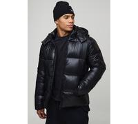 Doudoune haute brillance en noir homme - M, noir