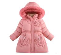 Doudoune Hiver Fille Ado, Veste Enfant Fille, Blouson À Capuche Fourrure Mi Long Epaisse Manteau Imperméable Grande Taille Coupe-Vent Vêtements D'extérieur Veste À Polaire Blouson avec Poches