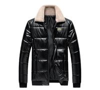 Doudoune Hiver Homme Blouson Matelassé Manteau Hiver Chaud, Doudoune Homme Casual Coupe-Vent Épais Épaissir Manteau sans Capuche Blousons Matelassée Zipper Basique Jacket Coupe Ajustée Couleur Unie
