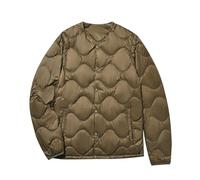 Doudoune Hiver Homme Blouson Matelassé Manteau Hiver Chaud, Manteau Courtes sans Capuche Zipper Coupe Ajustée Doudoune Homme Matelassée Basique Couleur Unie Blousons Épais Épaissir Coupe-Vent Casual