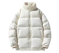 Doudoune Hiver Homme Veste en Coton à Manches Longues pour Hommes,Mode Automne et Hiver décontractée,Velours côtelé,Patchwork,Ample(Beige,XXL)