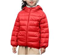 Doudoune Hiver pour Filles Garçon Coupe-Vent Veste à Capuche De Plein Air Manteau Enfant à Manche Longue Ample Confortable Sweatshirts Léger Automne Hiver Cardigan Couleur Unie pour 6-12 Ans