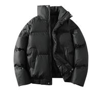Doudoune Homme 4XL, Blouson Moto Hiver Homme, Manteau Hiver Grande Taille Manteau Matelassée Rembourrée Basique Jacket Couleur Unie Sportswear Légère Décontracté Veste Moto Épaissir Chaud Baggy