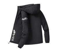Doudoune Homme Avi.ci, Hiver Manteau Veste à Capuche, résistant au froid pour la saison Automne-hiver, Hiver(Black,M)