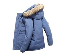 Doudoune Homme Blouson Hiver Doudounes De Randonnée Chaude Noire Capuche Amovible Parka Léger Manteaux Veste Noir sous Imperméable Chaud Duvet Plume Manteau Brillante avec Court Longue Jacket D pour