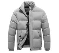 Doudoune Homme Duvet Blouson De Marque Blouson Chaud, Manteau Courtes sans Capuche Zipper Coupe Ajustée Doudoune Homme Matelassée Basique Couleur Unie Blousons Épais Épaissir Coupe-Vent Casual