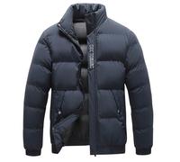 Doudoune Homme Duvet Blouson De Marque Blouson Chaud, Manteau Courtes sans Capuche Zipper Coupe Ajustée Doudoune Homme Matelassée Basique Couleur Unie Blousons Épais Épaissir Coupe-Vent Casual