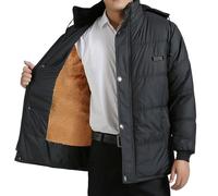 Doudoune Homme Duvet Veste a Capuche Veste Hiver Chaude, Légèrement Imperméable Extérieur Hommes Manteau Doudoune Puffer avec Capuche Mi-Long Quilting Remplissage Thermiques Au Quotidien