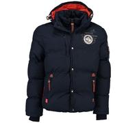 Geographical Norway VERVEINE MEN - Doudoune à Capuche Chaude Pour Homme - Blouson Manches Longues - Manteau Hommes Chaud Hiver - Veste Activities Plein Air Doublure Rembourree (Marine S)
