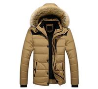 Doudoune Homme Hiver avec Capuche Chaud Casual Doudoune Homme Hiver Chaude Veste Polaire Homme Travail Impermeable Parka Pulls, Gilets et Sweats Homme Sweat Homme Kaki XL