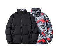 Doudoune Homme Hiver Chaud Blouson Matelassé Manteau Hiver, Manteau Courtes sans Capuche Zipper Coupe Ajustée Doudoune Homme Matelassée Basique Couleur Unie Blousons Épais Épaissir Coupe-Vent Casual