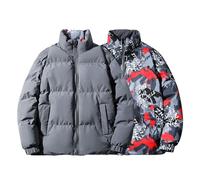 Doudoune Homme Hiver Chaud Blouson Matelassé Manteau Hiver, Manteau Courtes sans Capuche Zipper Coupe Ajustée Doudoune Homme Matelassée Basique Couleur Unie Blousons Épais Épaissir Coupe-Vent Casual