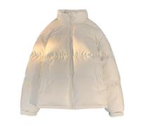 Doudoune Homme Hiver Veste Automne Veste Chaud, Doudoune Homme Casual Coupe-Vent Épais Épaissir Manteau sans Capuche Blousons Matelassée Zipper Basique Jacket Coupe Ajustée Couleur Unie