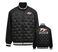 Doudoune Homme Is.le of M.a.n T.T, Vestes d'Extérieur Courte, pour la randonnée en plein air, camping, alpinisme, coat(Black,3XL)