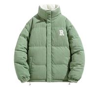 Doudoune Homme Longue Blouson Matelassé Blouson Hiver Chaud, Doudoune Homme Casual Coupe-Vent Épais Épaissir Manteau sans Capuche Blousons Matelassée Zipper Basique Jacket Coupe Ajustée Couleur Unie