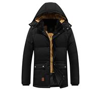 Doudoune Homme Longue Blouson Matelassé Veste Hiver Chaude, Vestes À Capuche Matelassé en Coton Outdoor Manteau Doudoune Homme Thermiques Résistante À l'eau Coupe-Vent Décontractés Confortables