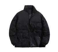 Doudoune Homme Longue Veste De Travail Manteau Hiver, Manteau Courtes sans Capuche Zipper Coupe Ajustée Doudoune Homme Matelassée Basique Couleur Unie Blousons Épais Épaissir Coupe-Vent Casual