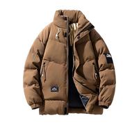 Doudoune Homme Longue Veste Matelassée Veste Chaude, Doudoune Homme Casual Coupe-Vent Épais Épaissir Manteau sans Capuche Blousons Matelassée Zipper Basique Jacket Coupe Ajustée Couleur Unie