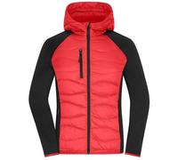 Doudoune Hybride Femme - Jn1329 - Rouge Et Noir
