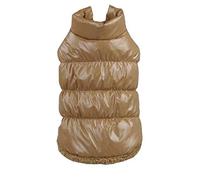Doudoune Imperméable pour Chien Chiot Chat avec Doublure en Polaire, Veste Gilet Manteau Chaud d'hiver Rembourré Matelassé pour Teddy, Yorkshire Terrier, Chihuahua, Poméranie café M