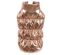 Doudoune Imperméable pour Chien Chiot Chat avec Doublure en Polaire, Veste Gilet Manteau Chaud d'hiver Rembourré Matelassé pour Teddy, Yorkshire Terrier, Chihuahua, Poméranie Or Rose M
