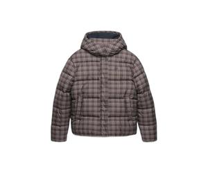Doudoune imprimÃ© carreaux femme Superdry Premium Marron M