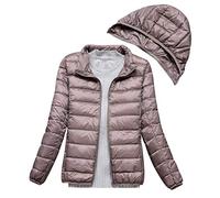Doudoune Légère a Capuche Femme Duvet Veste Doudoune à Capuche Amovible Femme Legere Courte Manteau Doudoune Matelassée Pliable Light Blouson Doudounes Legeres Courtes Mi Saison Hiver Chaudes Kaki