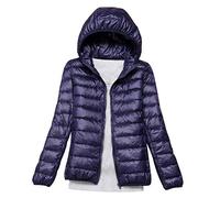 Doudoune Légère a Capuche Femme Duvet Veste Doudoune à Capuche Femme Legere Courte Manteau Doudoune Matelassée Pliable Fine Light Blouson Doudounes Legeres Courtes Mi Saison Hiver Chaudes Sport Marine
