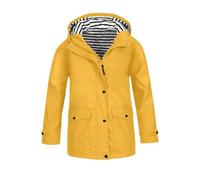 Doudoune légère à capuche imperméable pour enfants, avec poches, pour garçons et filles, manteau de couleur unie, rayé, doublé, tendance, respirant, pour l'extérieur, jaune, 11-12 ans