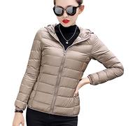 Doudoune Legere Femme Doudoune Légère Femme Hiver Veste Doudoune Capuche Fine Ultralight Femme Grande Taille Veste Matelassée Puffer Jacket Femme Blouson Doudoune Duvet Plume Oversize Femme Kaki L