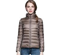 Doudoune Légère Femme Duvet Veste Doudoune Plume Ultra Light Femme sans Capuche Legere Courte Manteau Doudoune Matelassée Pliable Fine Blouson Doudounes Legeres Hiver Chaudes Grande Taille Kaki XL