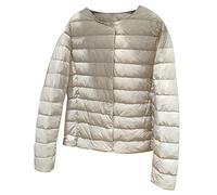 Doudoune Légère Femme Hiver Grande Taille Veste Matelassée Blouson Doudoune Puffer Down Jacket Duvet Ultralight Chaude Plume Cintrée Oversize Mi Saison Beige