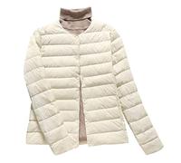 Doudoune Légère Femme Hiver Veste Fine Ultralight Grande Taille Matelassée Puffer Jacket Blouson Duvet Plume Chaude Oversize Blanc 4XL