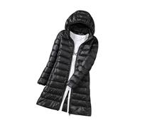Doudoune Legere Femme Longue Doudoune Légère Femme Veste Matelassée Femme Doudoune Duvet Fine Femme Puffer Jacket Women Quilted Jacket Doudoune Capuche Ultralight Femme Blouson Matelassé Femme Noir L