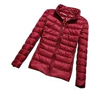 Doudoune Legere Femme Veste Doudoune Légère Femme Fine Hiver Puffer Jacket Veste Matelassée Blouson Matelassé Femme Grande Taille Parka Doudoune Duvet Plume Ultralight Femme Pliable Oversize Rouge XXL