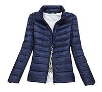 Doudoune Légère Femme Veste Doudoune Legere Ultralight Femme Grande Taille Veste Matelassée Puffer Jacket Blouson Doudoune Duvet Plume Cintrée Oversize Femme Doudounes de Randonnée Femme Marine 4XL