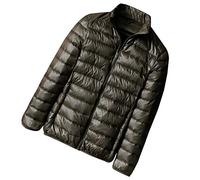 Doudoune Legere Homme Duvet Veste Doudoune Matelassée Légère Plume sans Capuche Manteau Doudoune Ultra Light Chaude Blouson Doudoune Jacket Pliable Mi Saison Doudounes Hiver Grande Taille Vert M