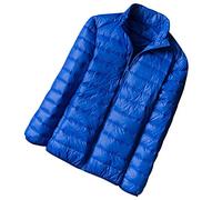 Doudoune Legere Homme Duvet Veste Doudoune Matelassée Légère Plume sans Capuche Manteau Doudoune Ultra Light Chaude Blouson Doudoune Jacket Pliable Mi Saison Doudounes Hiver Grande Taille Saphir XL