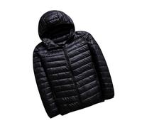 Doudoune Légère Homme Hiver Veste Doudoune À Capuche Legere Homme Veste Matelassée Puffer Jacket Men Parka Doudoune Ultralight Chaude Homme Blouson Doudoune Duvet Fine Homme Grande Taille Noir XL