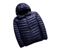 Doudoune Légère Homme Hiver Veste Doudoune À Capuche Legere Homme Veste Matelassée Puffer Jacket Men Parka Doudoune Ultralight Chaude Homme Blouson Doudoune Duvet Fine Homme Grande Taille Marine XXL
