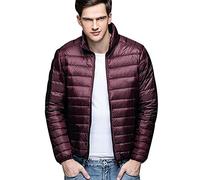 Doudoune Legere Homme Hiver Veste Doudoune Légère Fine Homme Matelassée Blouson Matelassé Chaud Puffer Down Jacket Doudoune Duvet Ultralight Impermeable Parka Oversize Homme Grande Taille Rouge 3XL